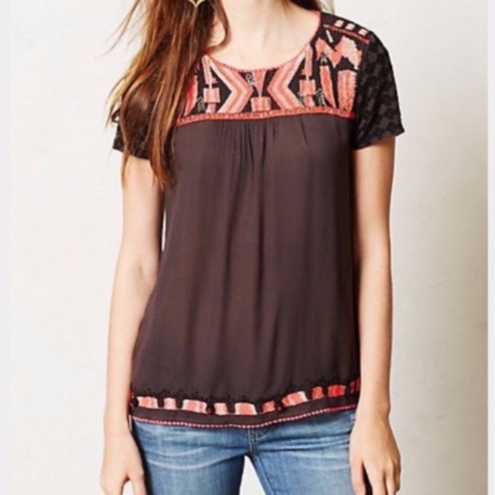 ANTHROPOLOGIE EMBROIDERED TOP BY HD IN PARIS